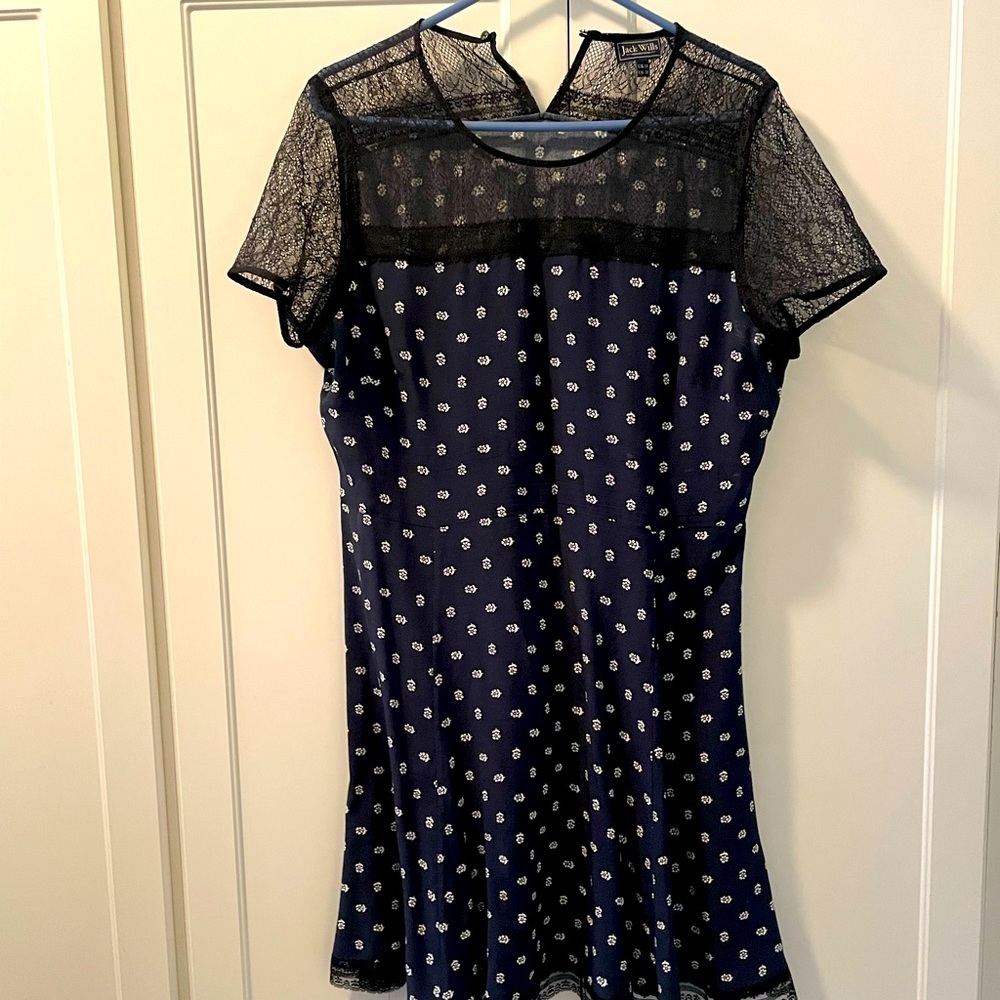 Navy & black lace Jack Wills dress